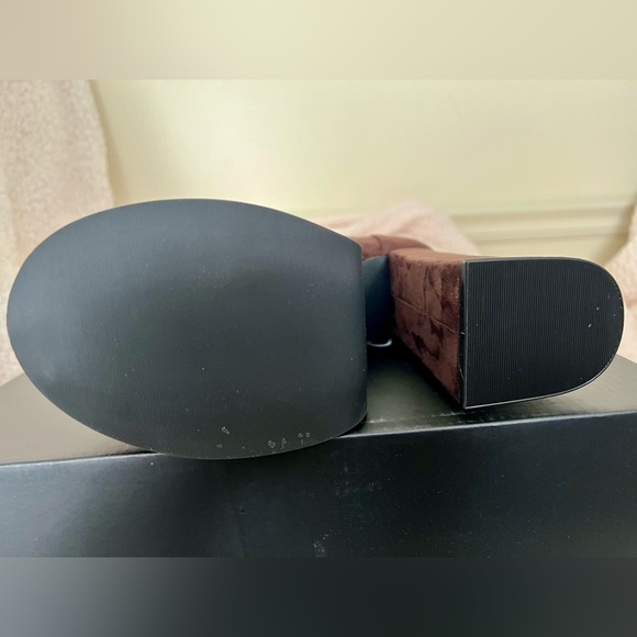 NIB Dolls Kill Current Mood Simmer Down Platform Boots faux Suede Back Zipper - Picture 9 of 15